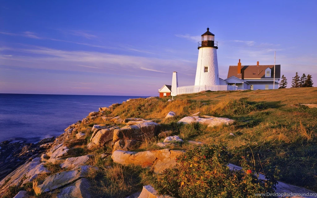 Pemaquid Lighthouse And Cliffs Maine, USA