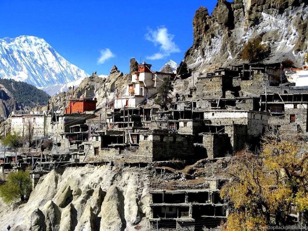 Wallpapers Nepal North Annapurna Mountain Village Braga   Your HD ...