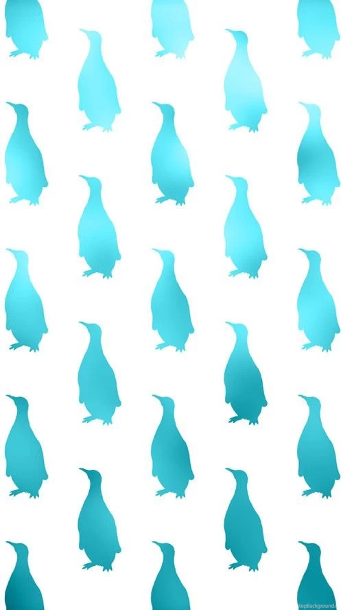 Aqua Penguins Free iPhone Wallpapers Silver Spiral Studio