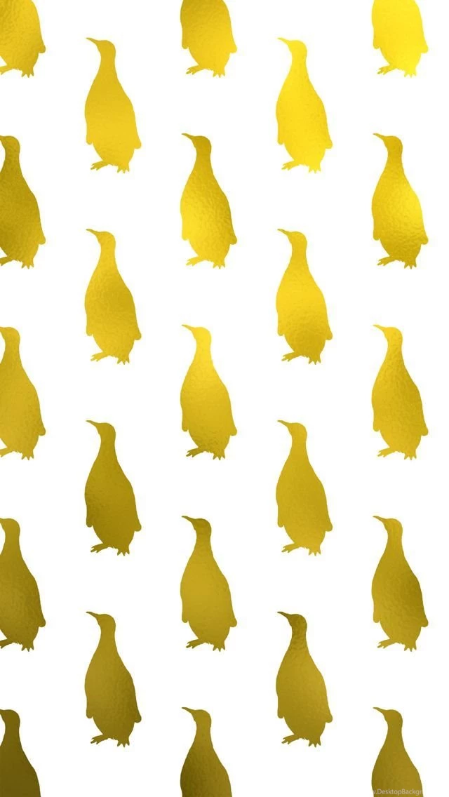Free Gold Penguins iPhone Wallpapers Silver Spiral Studio