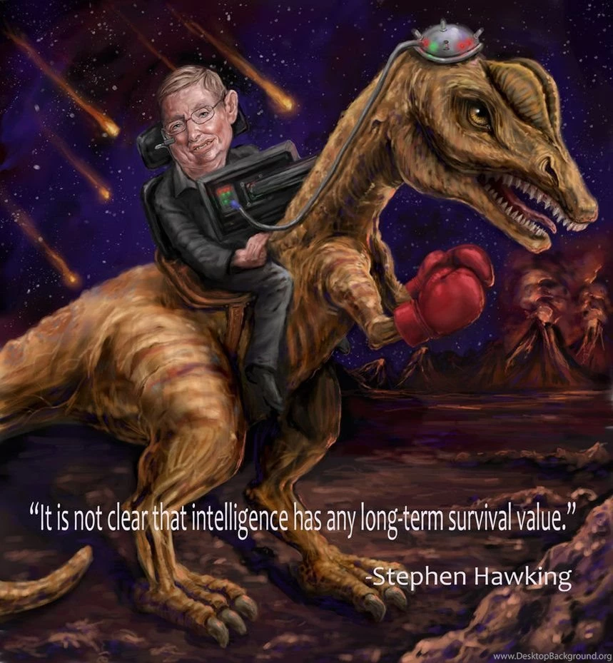Stephen Hawking On A Dilophosaurus By GraceZooms On DeviantArt