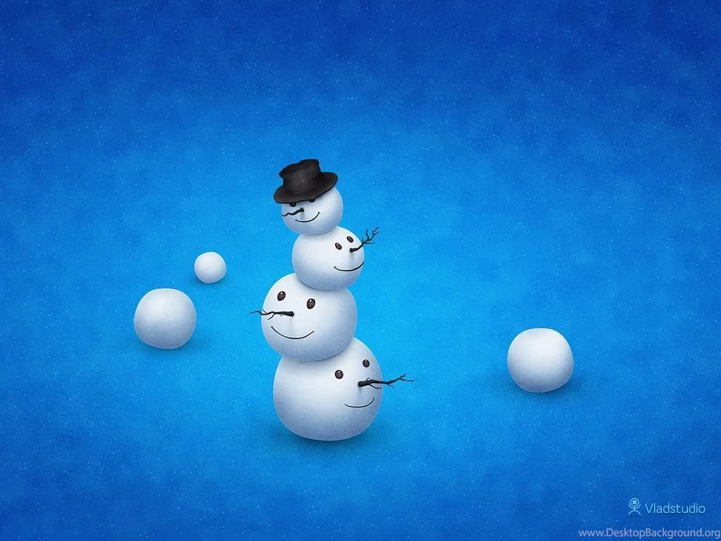 The Merry Snowman (Plain) · Desktop Wallpapers · Vladstudio