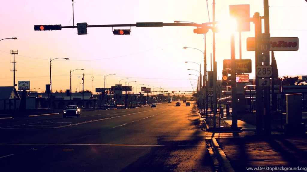 Sunset On The City Road, Usa, World, 1920x1080 HD Wallpapers And ...