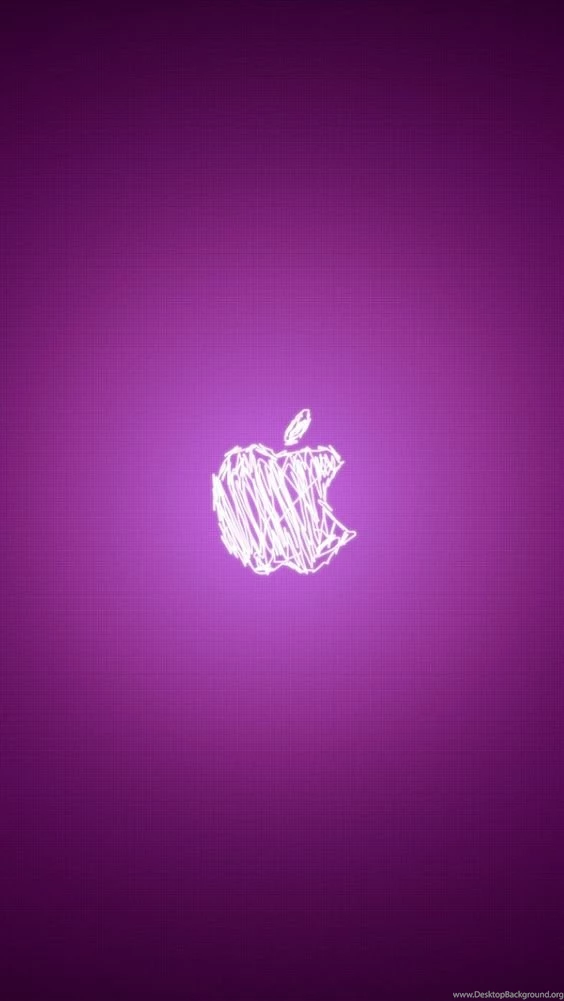 iPhone 5 Wallpapers: Apple Logo Neon Purple South Beach Style ...