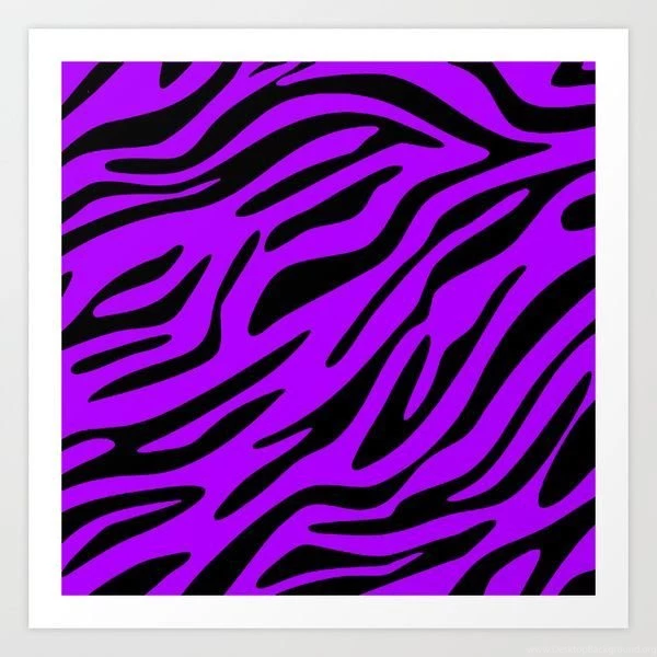 Neon Purple Zebra Art Print By M Studio