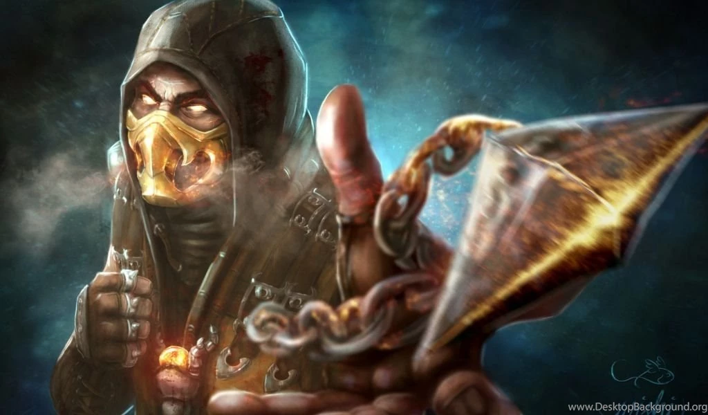 Download Wallpapers 1024x600 Mortal Kombat X, Scorpion, Art ...