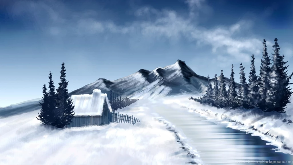 Ink Works Of Mountain Snow Wallpapers