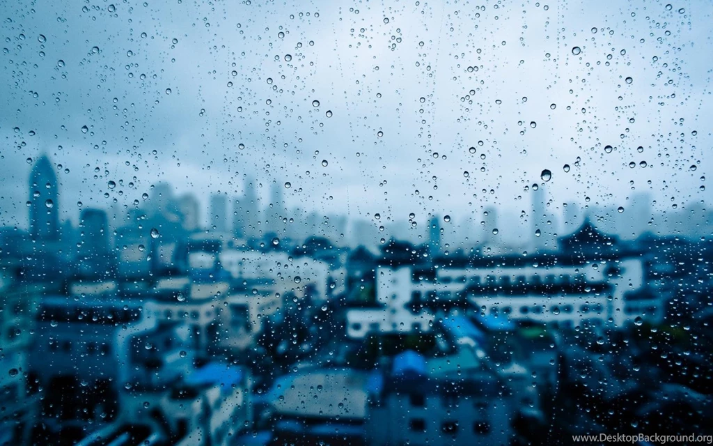 Water Rain Glass Window Panes Cities Drops Wallpapers