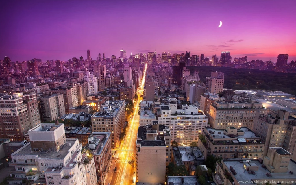 New York Purple Sunset Skyline Wallpaper.jpg