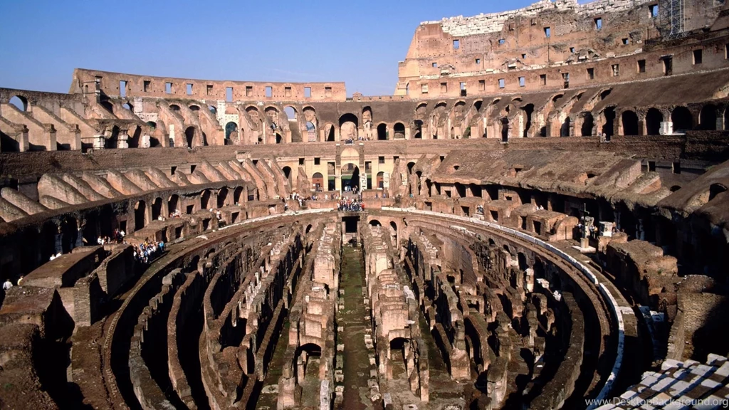 Colosseum Interior Reconstruction Wallpaper.