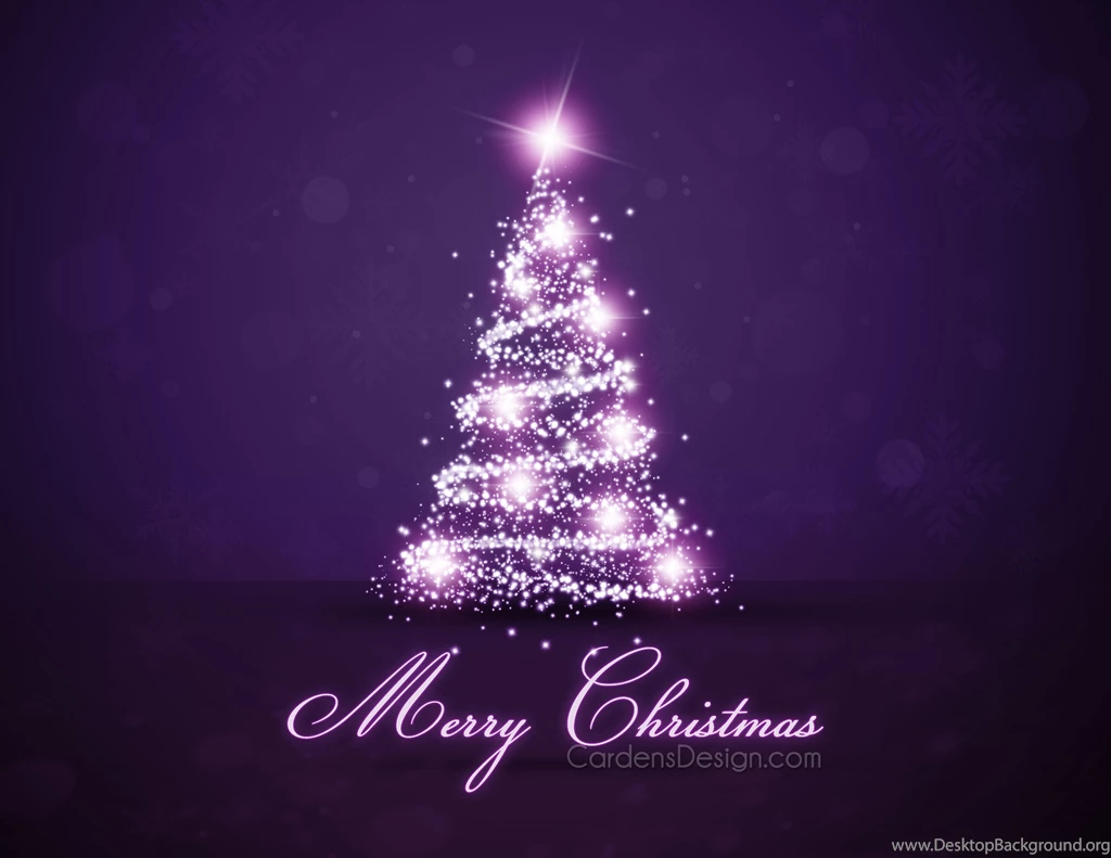 Christmas Tree For New Year On The Violet Backgrounds Wallpapers ...