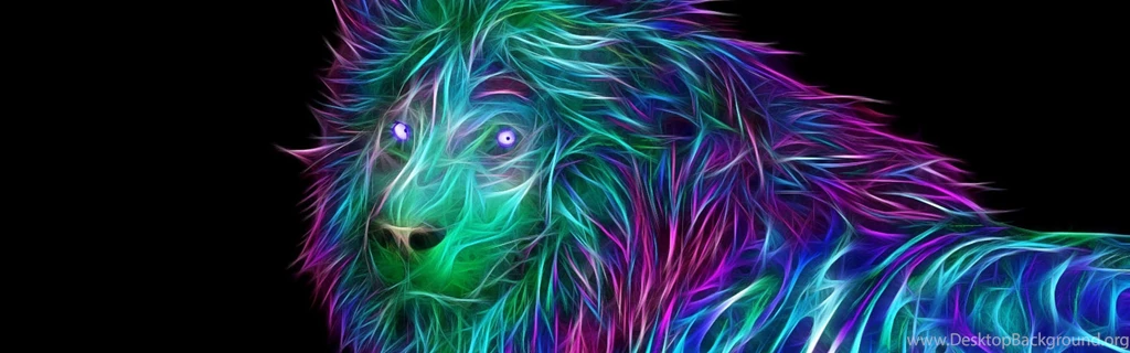 Download Wallpapers 3840x1200 Abstract, 3d, Art, Lion Dual Wide HD ...