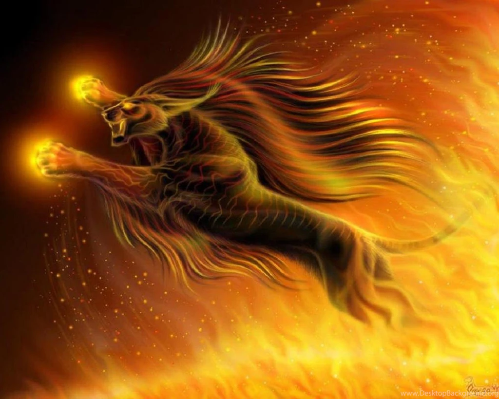 Golden Fantasy Lion Wallpapers (