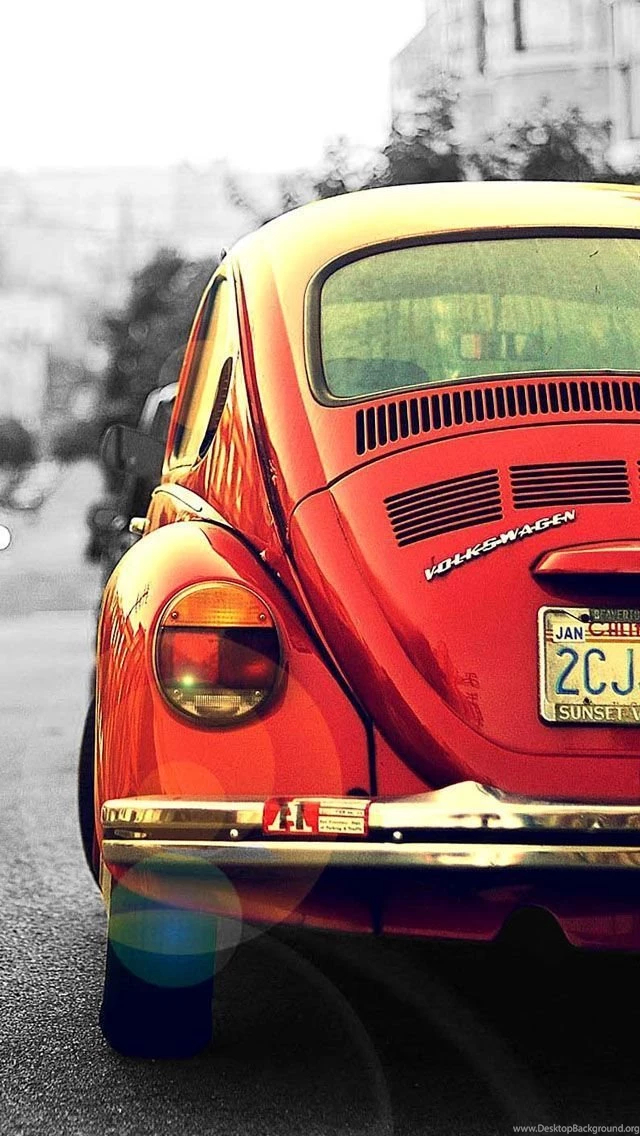 Red Volkswagen Beetle iPhone 5 Wallpapers (640x1136)
