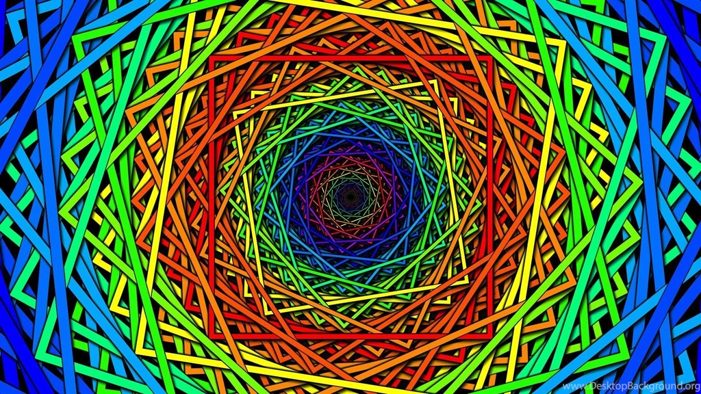 Multicolor Spiral Psychedelic Geometry Wallpapers