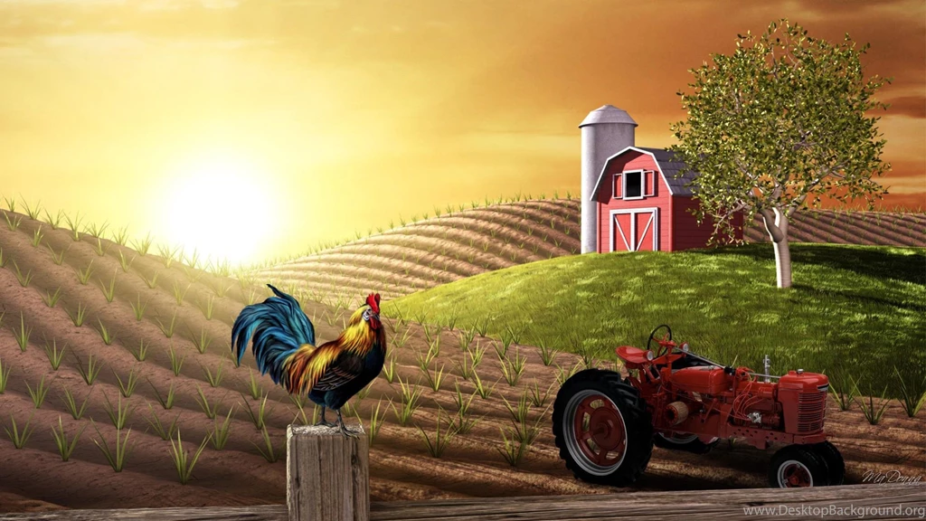 Sunrise Farm Wallpaper.