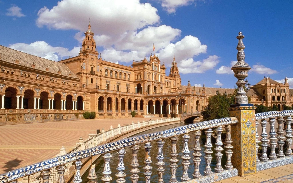 Plaza De Espana Seville Spain Architecture Hd Wallpapers