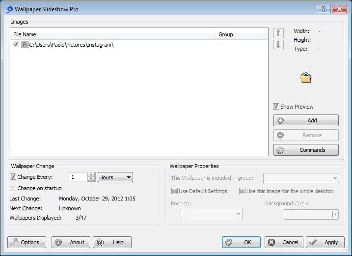 Instagram Windows Wallpapers Changer Wallpapers Slideshow Pro Plugin