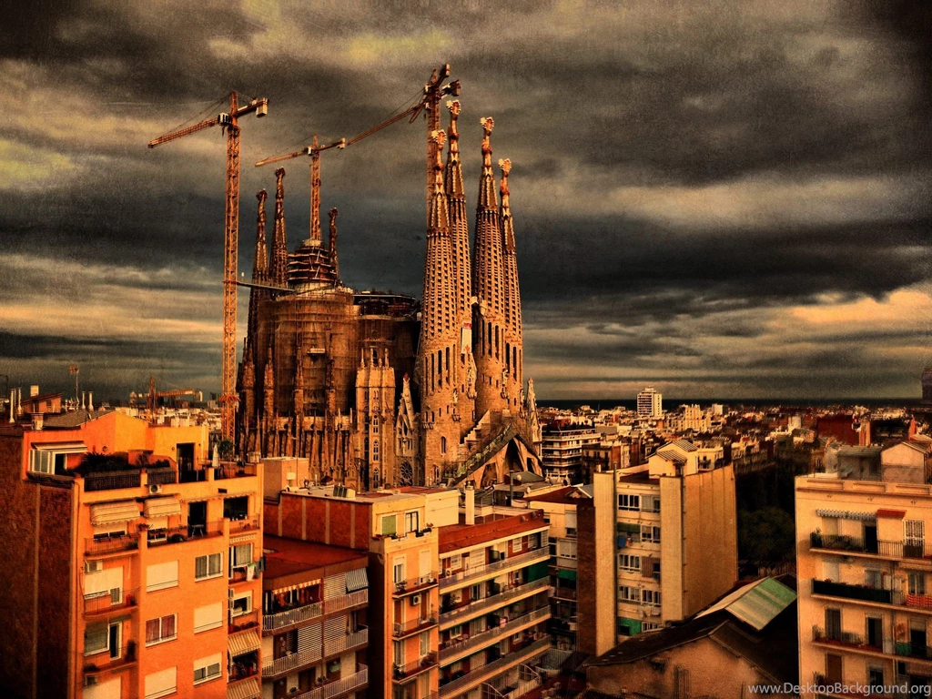 Sagrada Familia Church In Barcelona, Catalonia,Spain