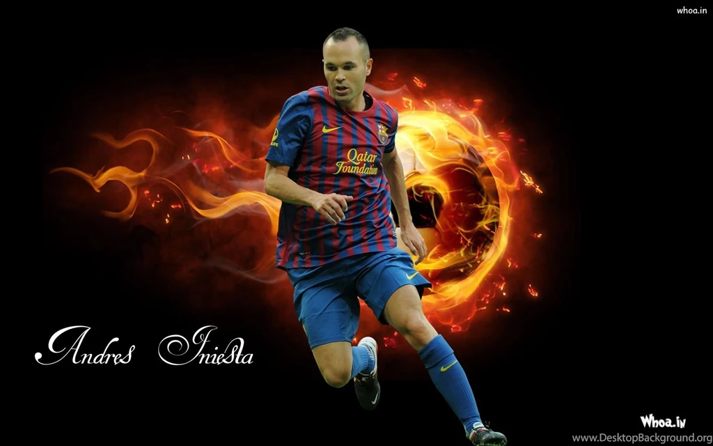 Andres iniesta running on field wallpapers