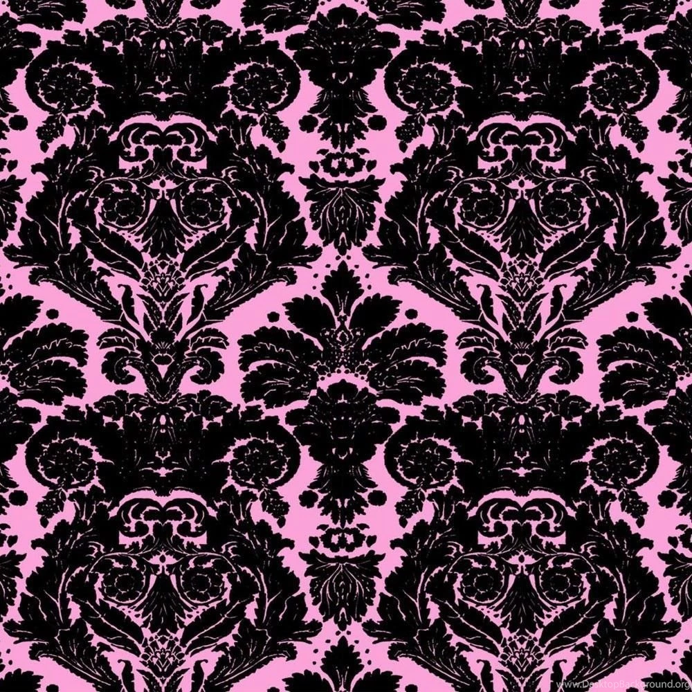 Pink And Black Damask Wallpapers Wallpapers High Definition