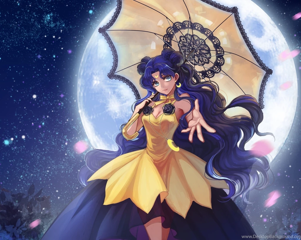 Sailor Moon Dress Sky Stars Umbrella Anime Series Girl Beautiful ...