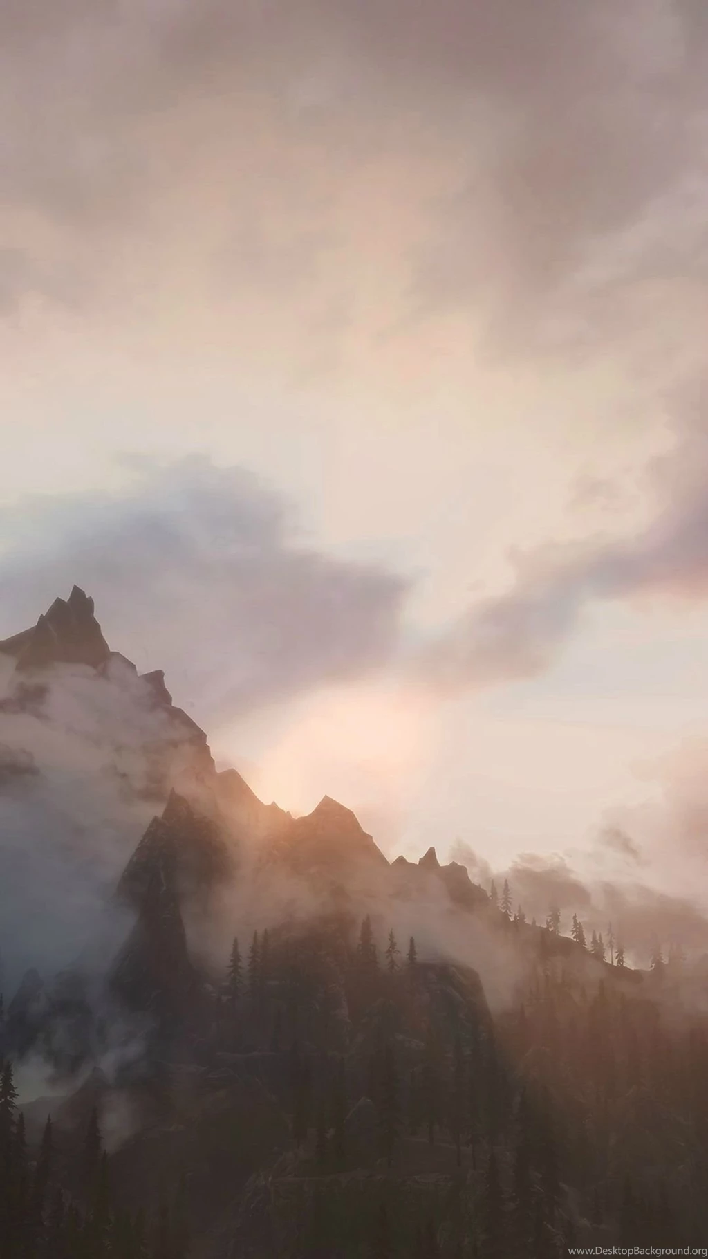Foggy Mountain Sunshine Nature iPhone 6 Wallpapers Download ...