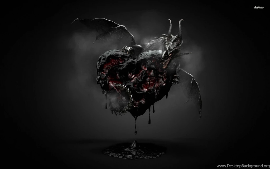 Dragon On A Melting Lava Heart Wallpapers