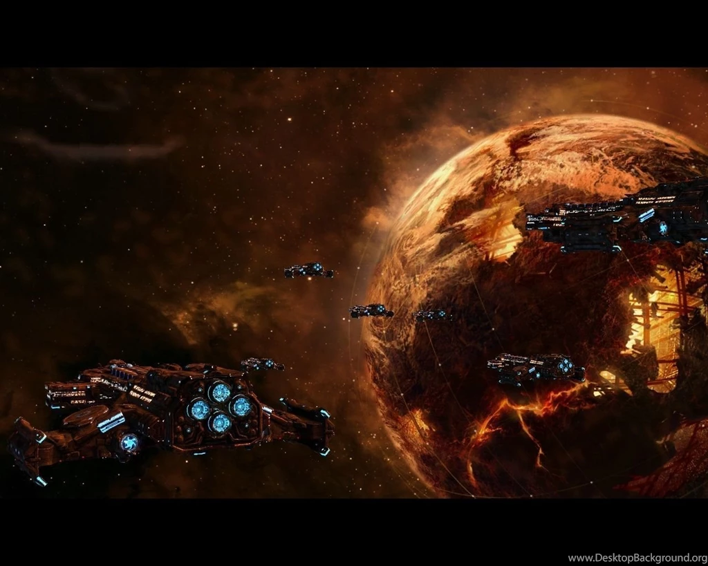 Wallpapers Spaceships Starcraft Terran Around A Planet X 1280x1024 ...