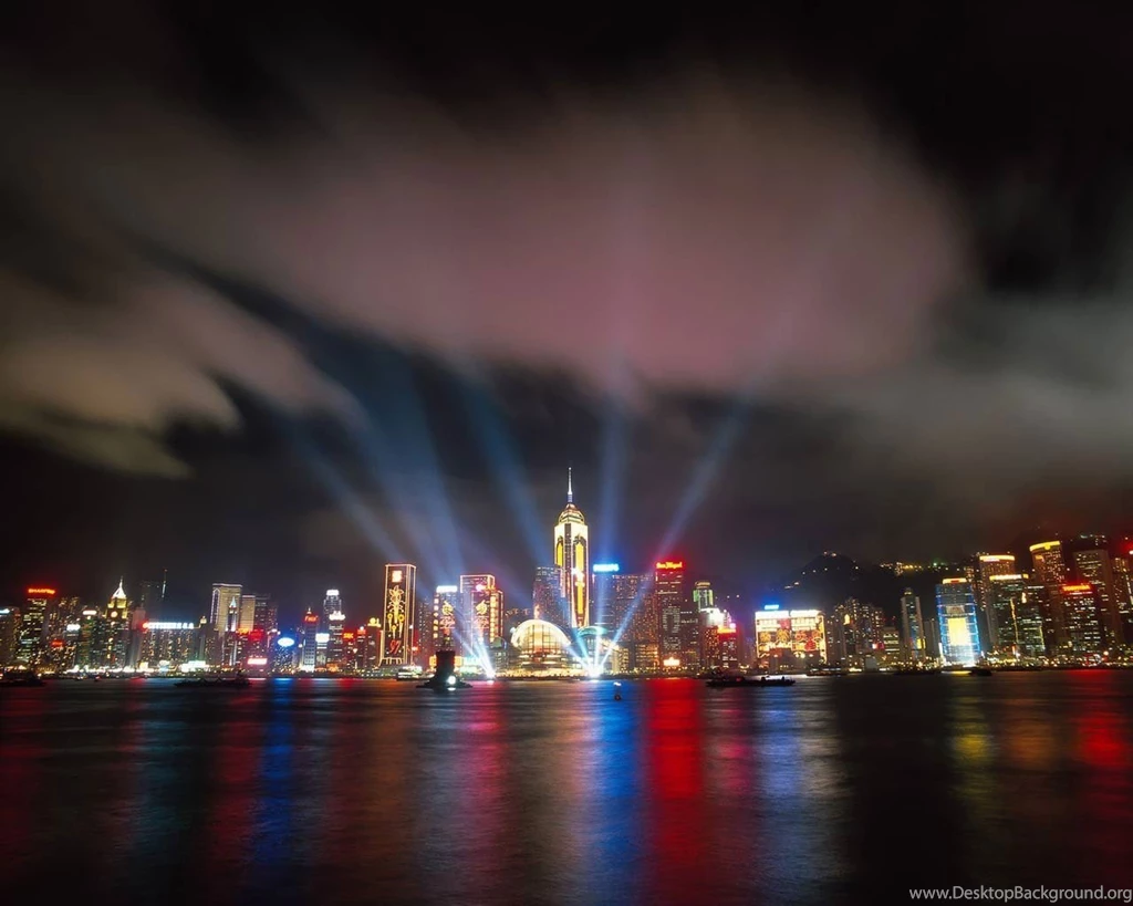 Hong Kong Beautiful Sea Lighting Wallpapers