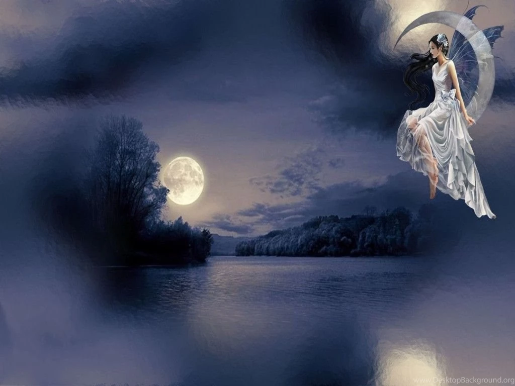 Download Moon Fairy Angel Wallpapers 1024x768