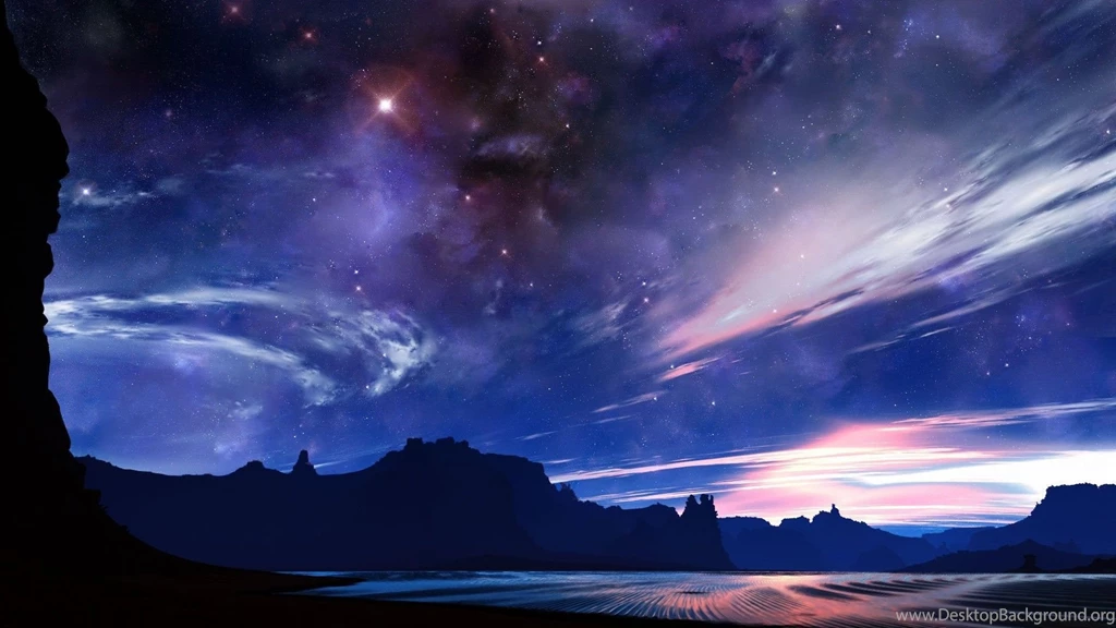 HDscreen: Starry Night Artwork Deserts Digital Art Night Desktop ...