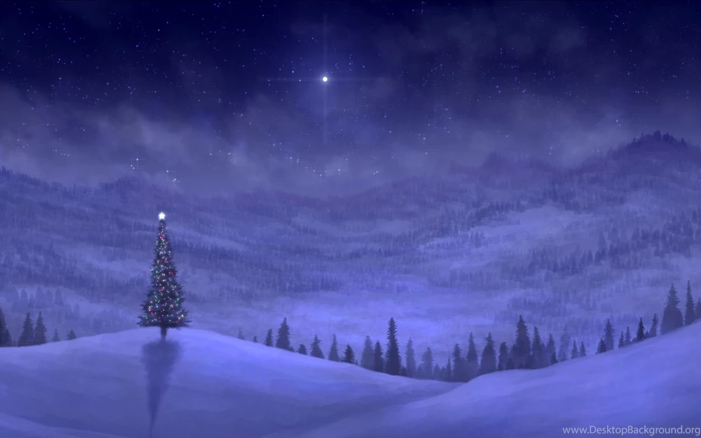 Christmas Tree In A Starry Night Wallpapers 27548