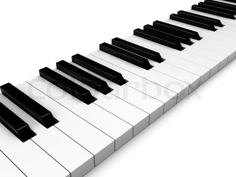 Abstract 3d Illustration Of Piano Keys White Backgrounds