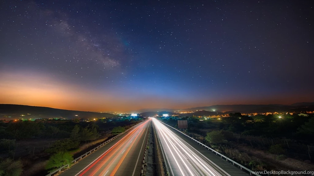 download wallpapers 1920x1080 starry sky night road traffic full
