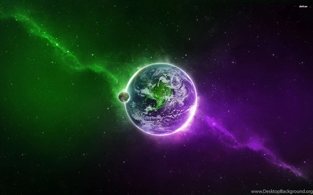 Green And Violet Space Wallpapers Fantasy Wallpapers