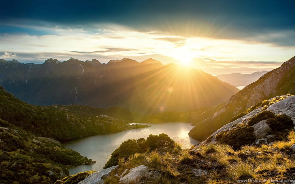 Sunshine Mountain Sky Blue Spring Nature Wallpapers