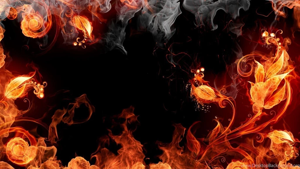 Red Flower On Fire Backgrounds
