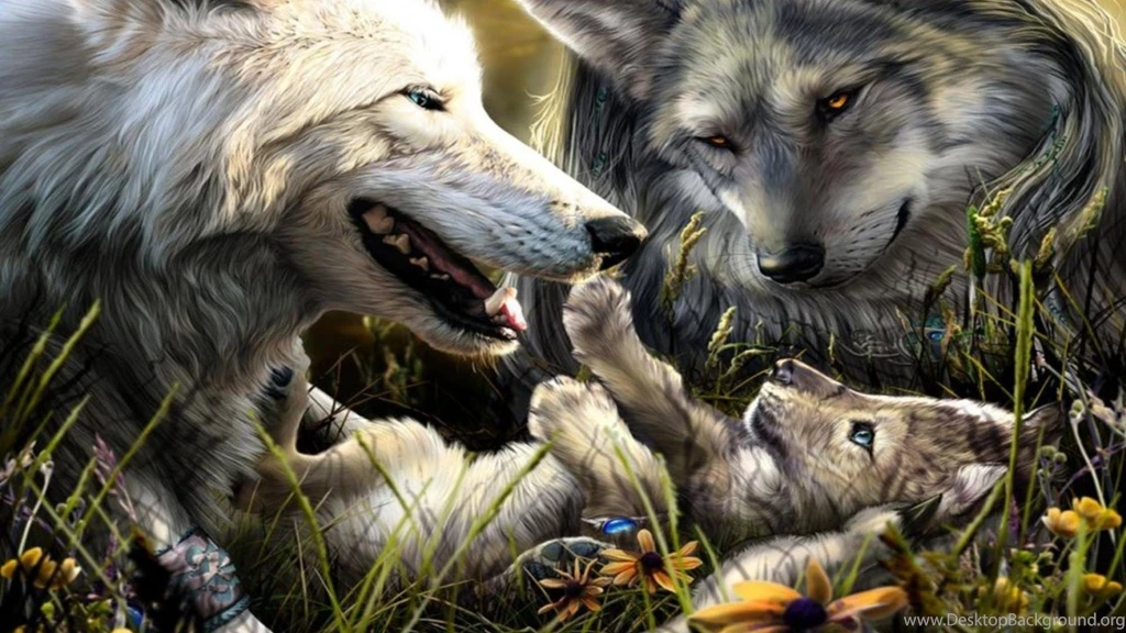 Family Of Wolves Wallpapers