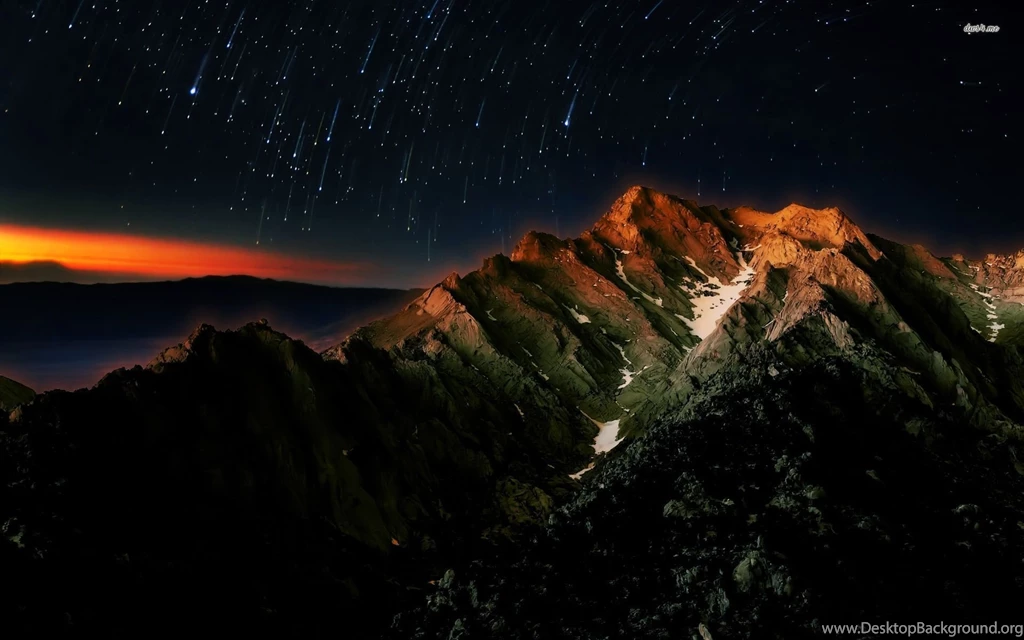 Starry Sky Over The Mountain Peak Wallpapers Nature Wallpapers ...