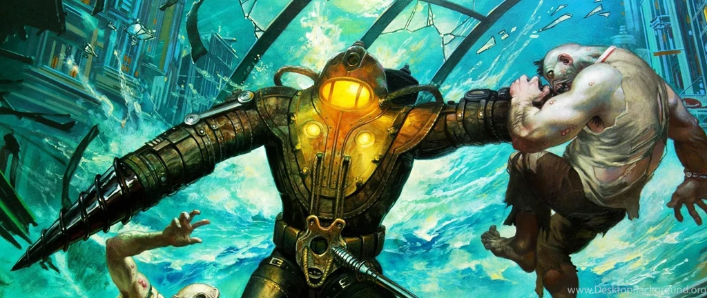 Download Wallpapers 2560x1080 Bioshock, Big Daddy, Little Sister ...