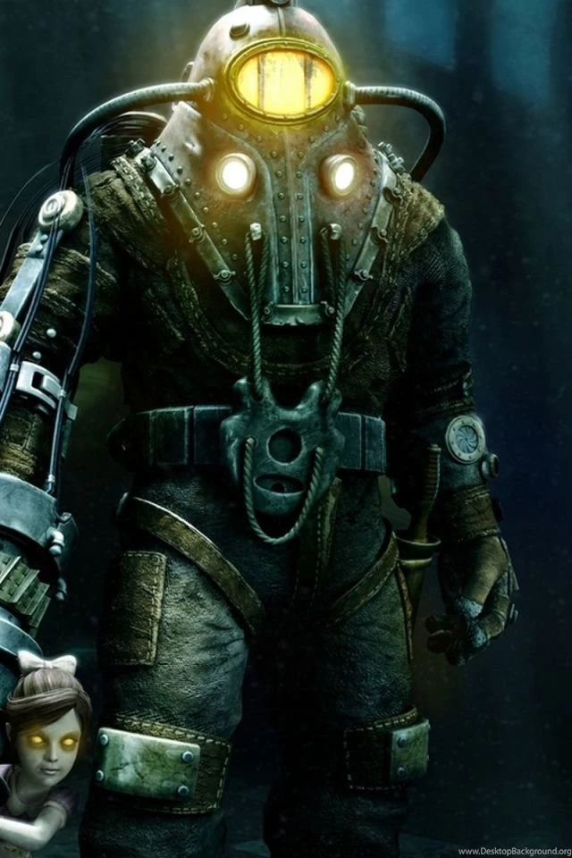 Download Wallpapers 640x960 Bioshock, Little Sister, Big Daddy ...