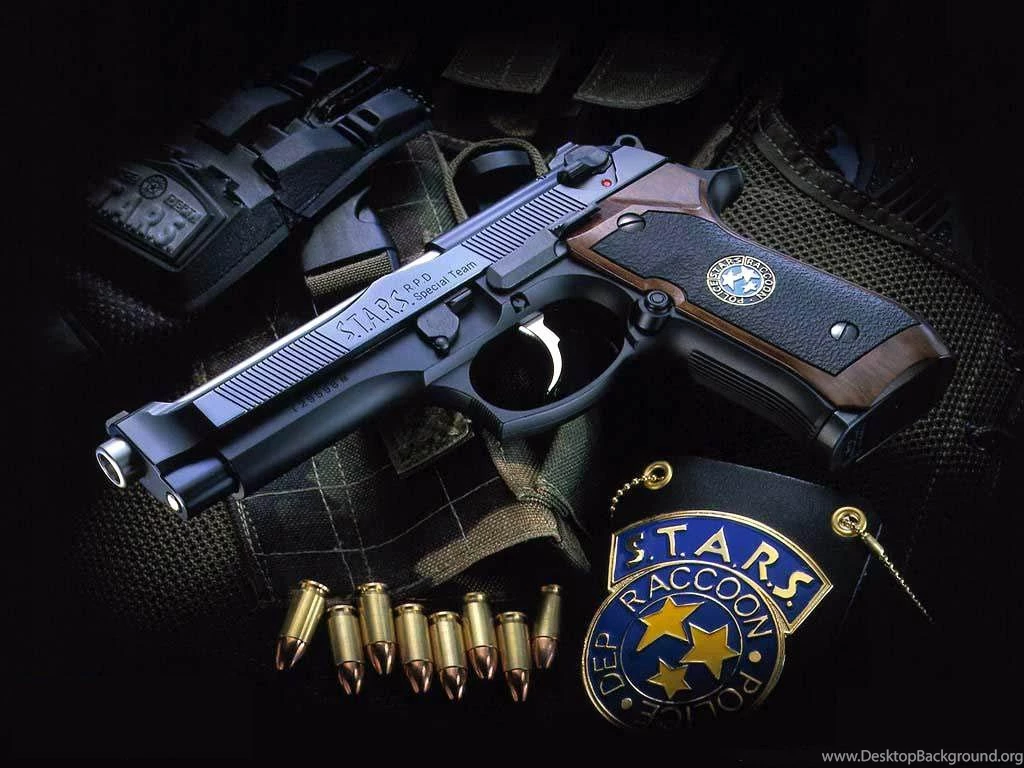 Download Desktop Wallpapers Set A Police Gun, Badge, Bullets ....