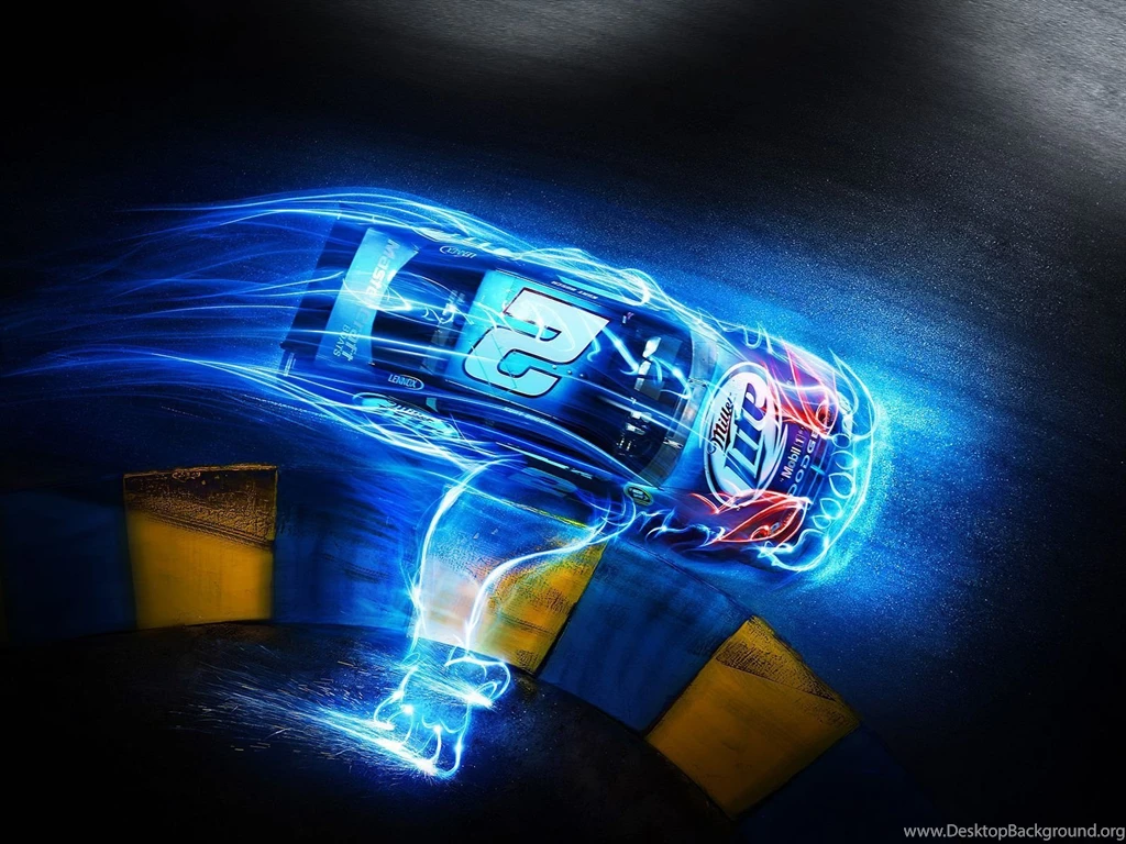 Nascar Blue Effect 3D Wallpapers