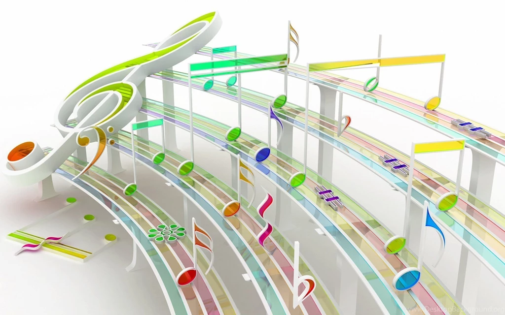 Music CGI Chromatic Musical Notes K3 Studio Wallpapers