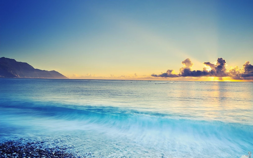 Ocean Wave And Sunset Wallpapers