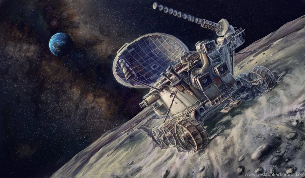 Art Painting Pattern Painting Space Rover Soviet Union Landing On ...