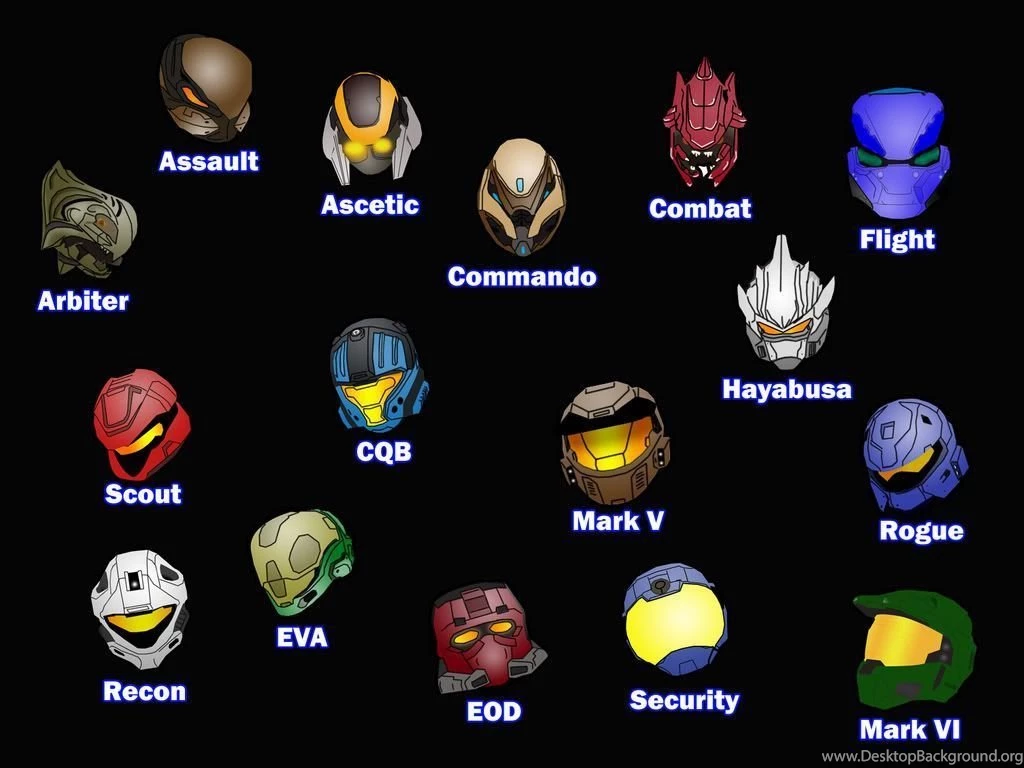 Cartoon Spartan And Elite Helmets. And Wallpapers