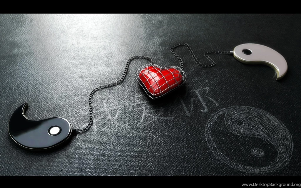 Red Heart With Yin Yang Wallpapers 1920x1200 322791