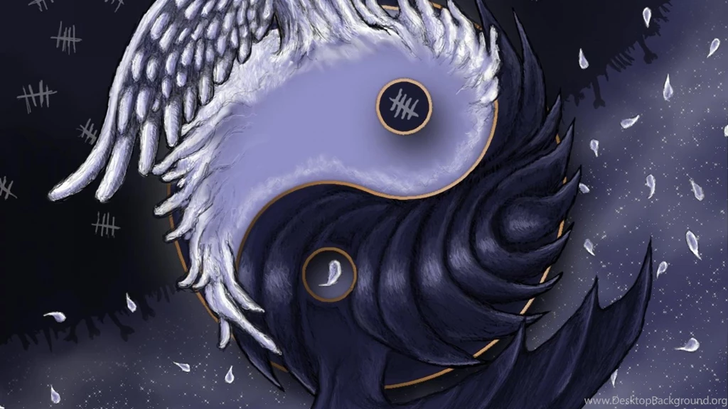 Dark Side And Yin Yang Thingy Wings Abstract Hd Wallpapers ...